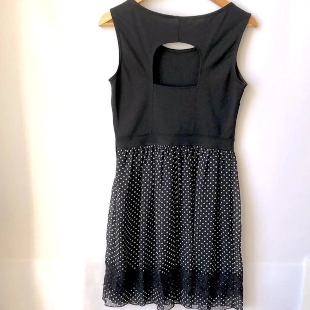 Enfocus Black and Polka Dot‎ MIDI Dress Size 6